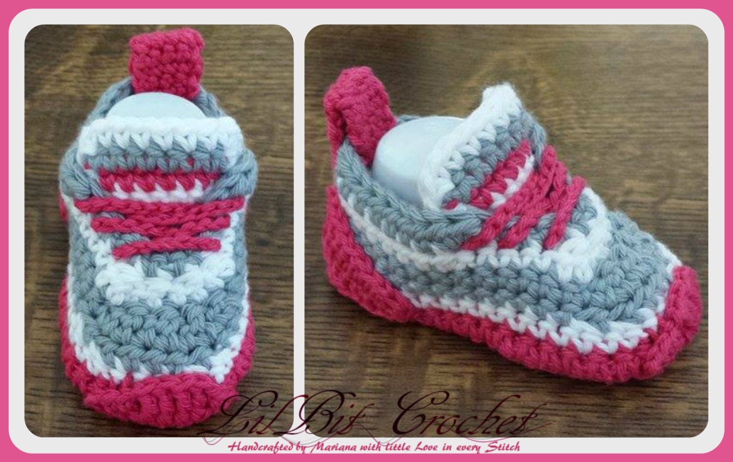 Handmade Crochet Baby Girl / Boy Trainers Booties Baby