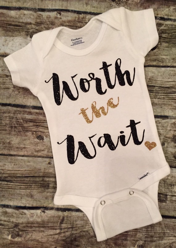 Worth the Wait Baby Girl Onesie Worth the Wait by ALGDezigns