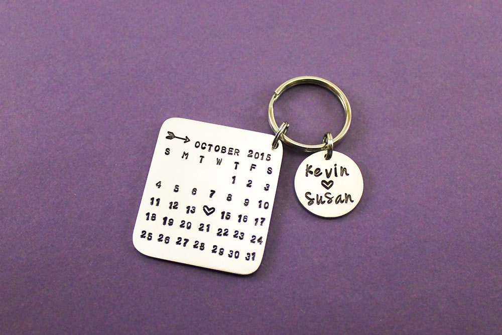 Calendar Keychain Anniversary Date Keychain Special Date