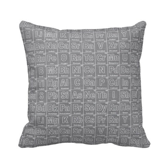 periodic print table fabric Zippered Periodic Cover PrimalVogueHomeDecor by Table Pillow Throw