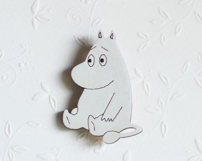 Moomin // Wooden brooch is covered with ECO paint // Laser Cut // 2015 Best Trends // Fresh Gifts