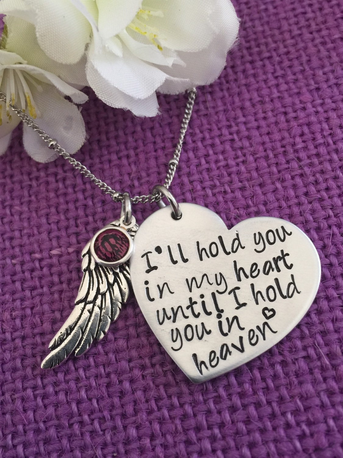 Memorial Jewelry Necklace I'll hold you in my heart