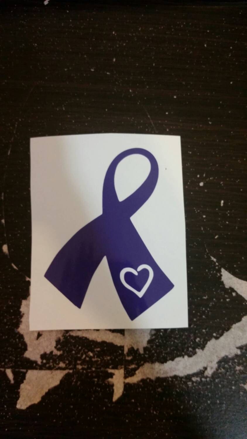 Awareness ribbon with heart set of 3 decals