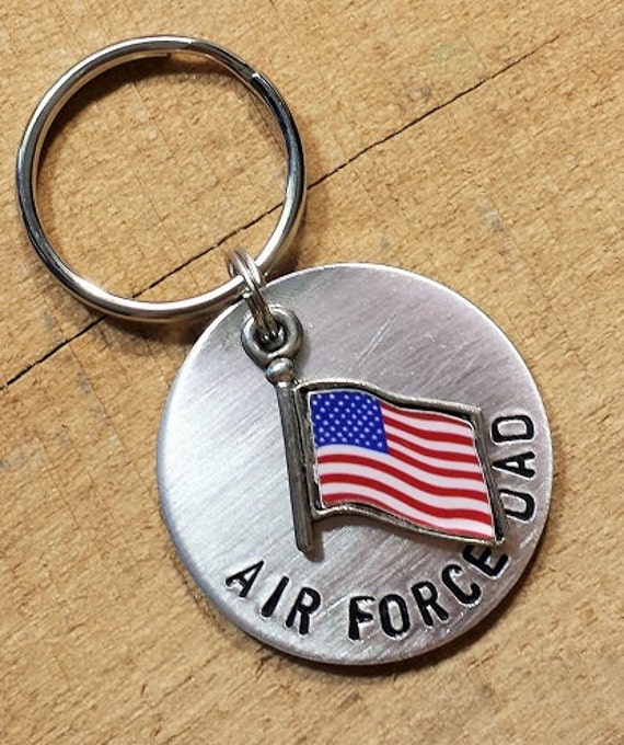 Air Force Dad keychain Metal stamped keychain by MsFabDesigns