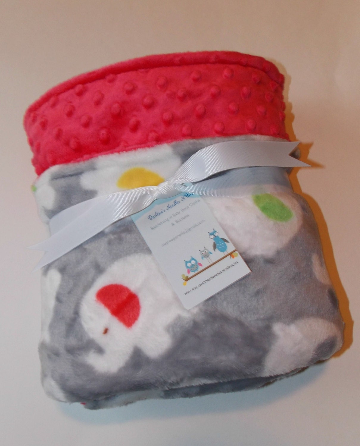 Plush Elephant Minky Baby/Toddler Blanket by DarlenesNeedlesnPins