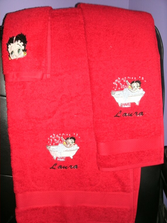 Betty Boop Bath Tub Bath Hand Towel & washcloth by