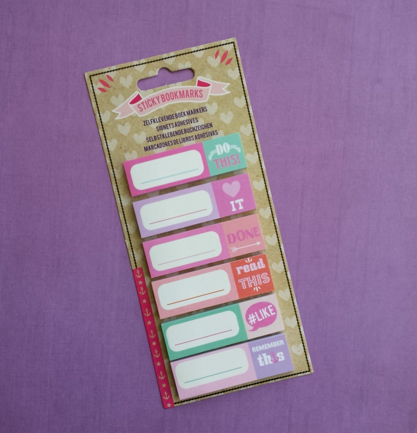 Set of 6 sticky bookmarks / pageflags A