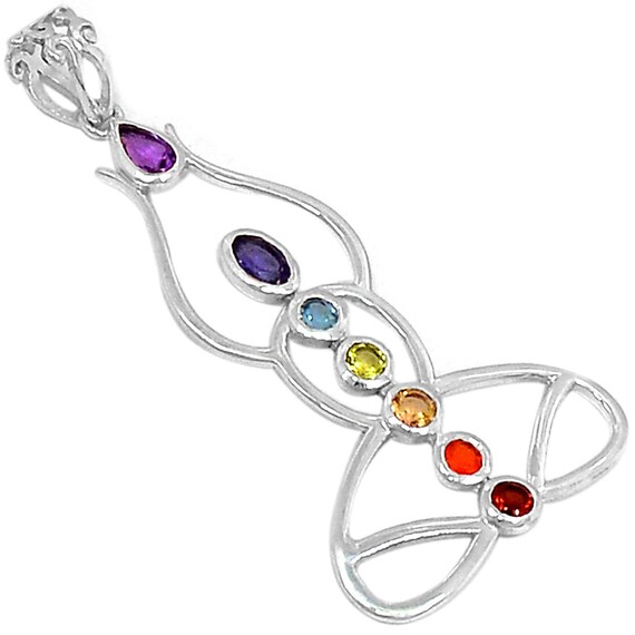 Healing Chakra 925 Sterling Silver Pendant Jewelry by xtremegems