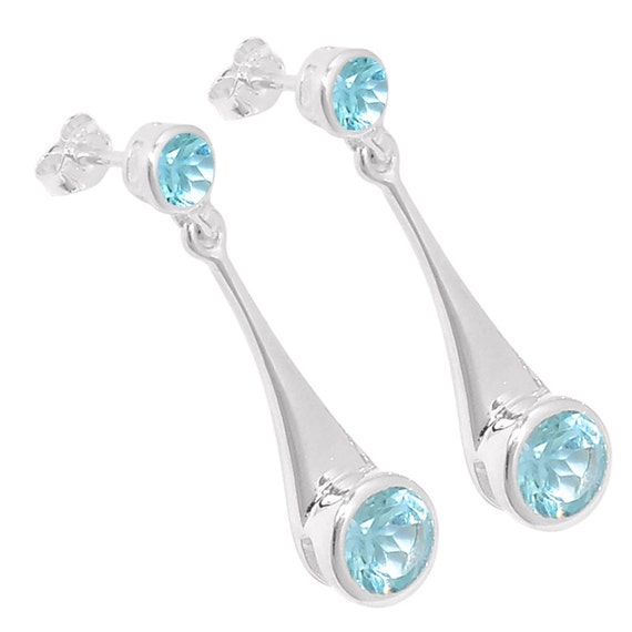 Blue Topaz 925 Sterling Silver Earrings Jewelry by xtremegems