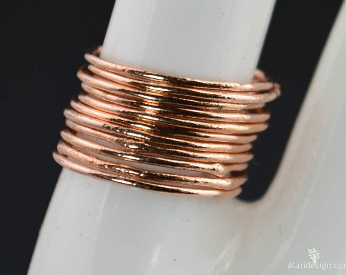Thin Round Copper Stacking Ring(s), Pure Copper, Copper Stacking Ring, Copper Jewelry, Dainty Copper Ring, Copper boho Ring, arthritis ring