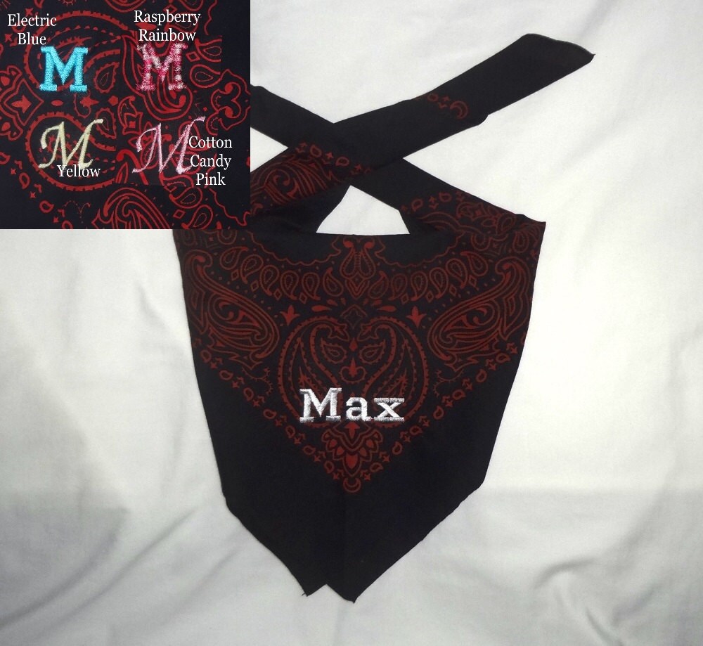 EXTRA LARGE Black & Red Dog Bandana by BeachsideEclectibles