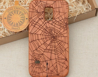 Nature / Insects Custom Design ''Cobweb'' Natural Cherry Wood Phone Case iPhone 5/5s, 5C, 6 6 plus 7 7 plus