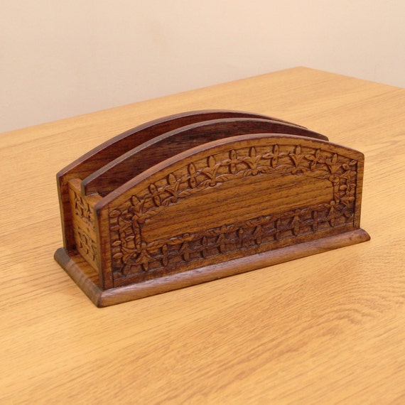 Wood envelope holder vintage by UKAmobile on Etsy