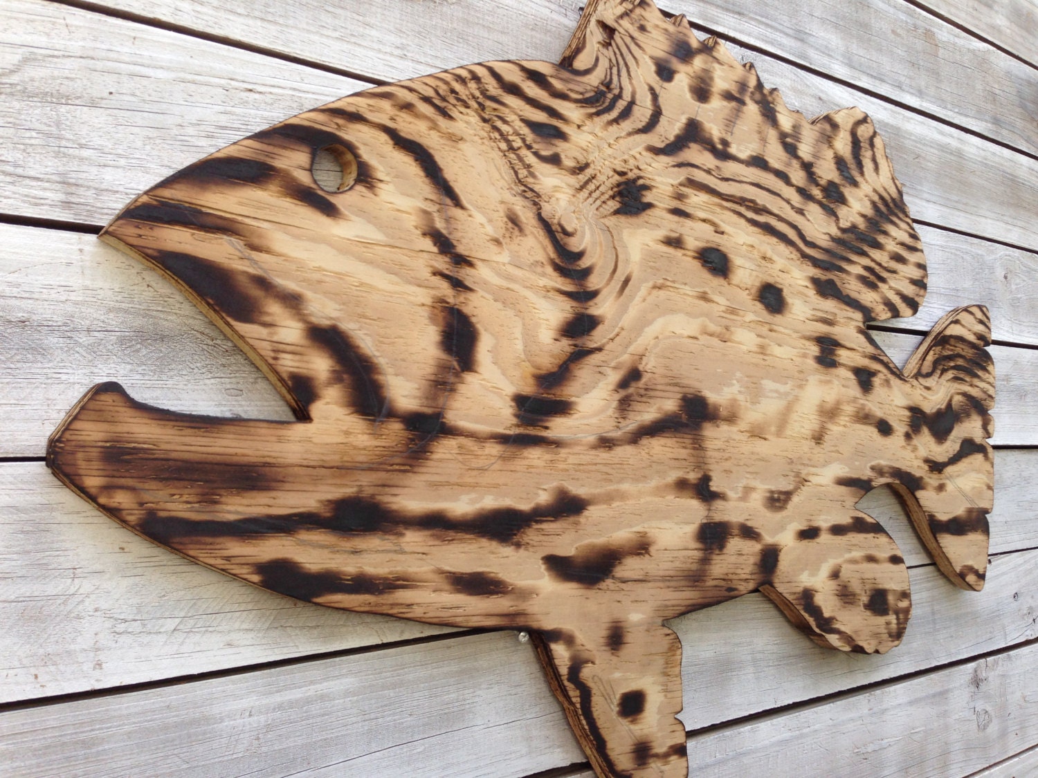 Large Outdoor Wall Art Fish Wall Decor Coastal Wood by iDecor4you