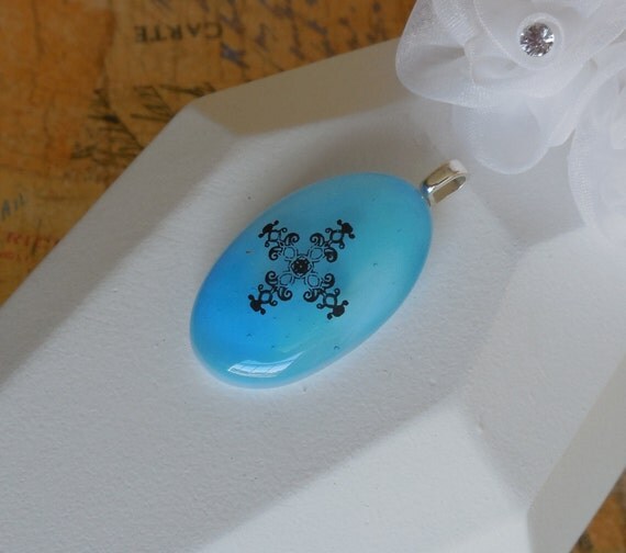Fused Glass Pendant Fused Glass Jewelry Fused Glass Decal