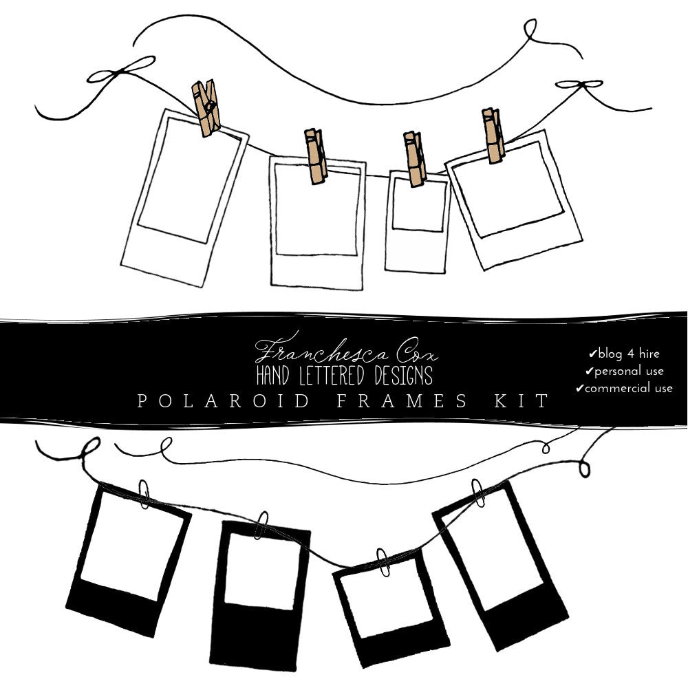 Digital Photo Frames Clothes Line Clothespins and Paper Clip
