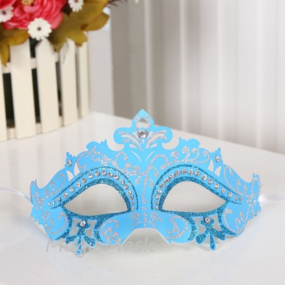 New Design Sky Blue Plastic Mask Handmade Masquerade by MagicMask