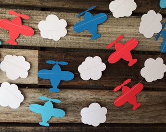 Airplane Party Garland - Baby Shower, Birthday Party, First Birthday, Photo Prop, Party Decorations