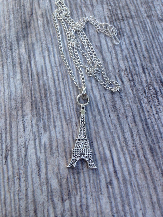 Items similar to Silver Tone Eiffel Tower Charm Necklace on Etsy