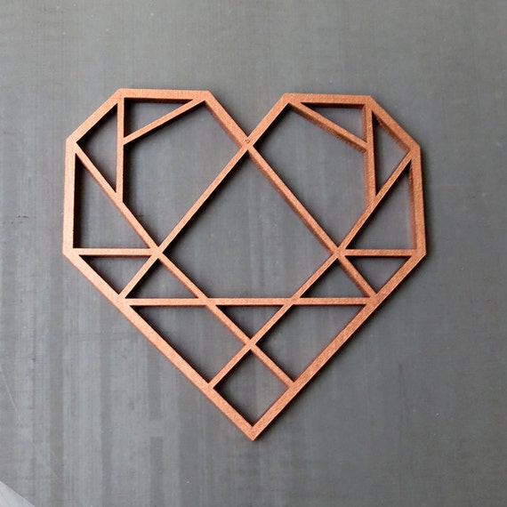 Motif de bois de coeur  origami  3D