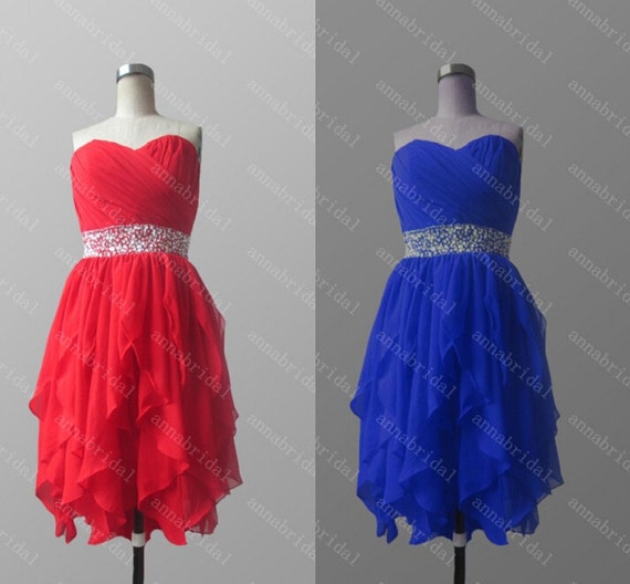 Red Short Homecoming Dresses Knee Length Royal Blue by Annabridal
