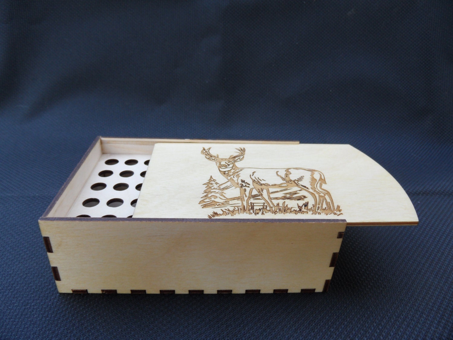Ammo Box 357 Mag caliber Wooden Laser Cut 50 round