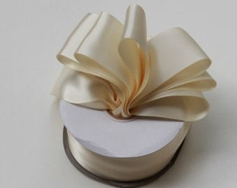 Ivory Double Faced satin Ribbon 2.5 inches wide - Ivory Satin Ribbon - Satin Ribbon Ivory - Ribbon Ivory Satin