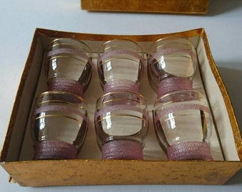Vintage Barware Coloured Glass Shot Glasses, Set Of 4 At