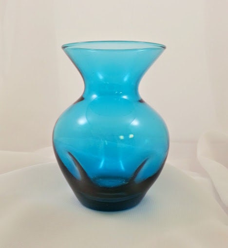 Vintage Blue Glass Bud Vase Vintage Landing Estate Buyer and