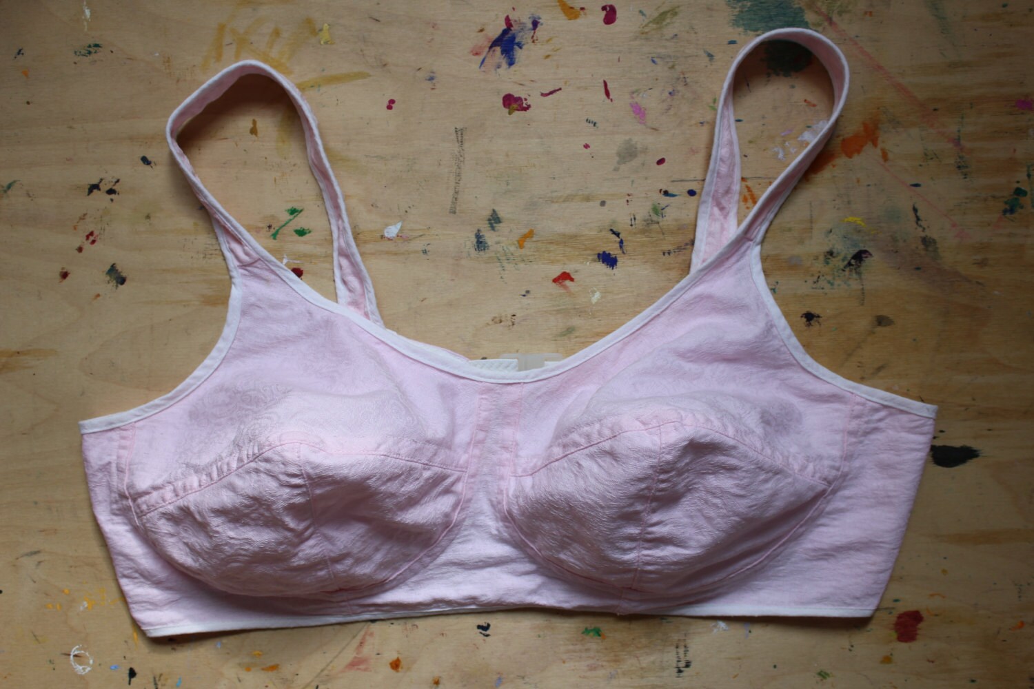Soviet Pink Bullet Bra Plus Size Vintage Cotton Brassiere