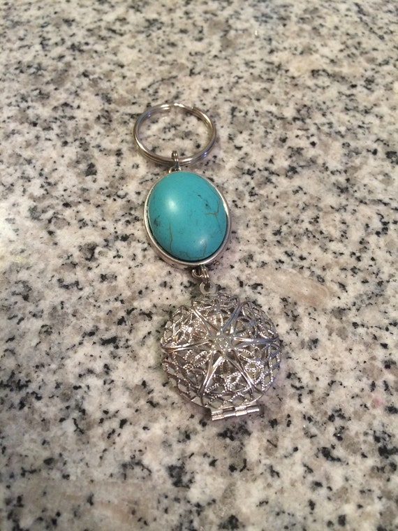 Turquoise keychain by EssentialDiffusers on Etsy