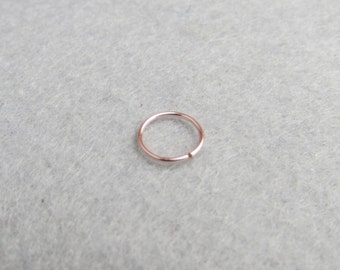 14K Rose Gold Filled Nose Ring, Nose Hoop, Helix Piercing Hoop, Custom Size 6mm 8mm 10mm , Thin Nose Ring ,Cartilage Hoop Earring,