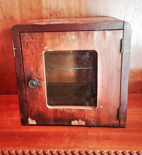 Antique Wood & Glass Medicine / Wooden Sterilizer Box