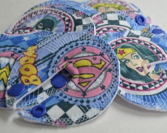 Feeding tube pads, Set of SEVEN, bamboo, cotton, G tube, J tube, GJ tube, button buddies, PEG tube dressing pad, super hero, tube feeding