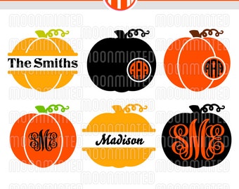 Fall Pumpkins SVG Cut Files - Monogram Frames for Vinyl Cutters, Screen Printing, Silhouette, Die Cut Machines, & More