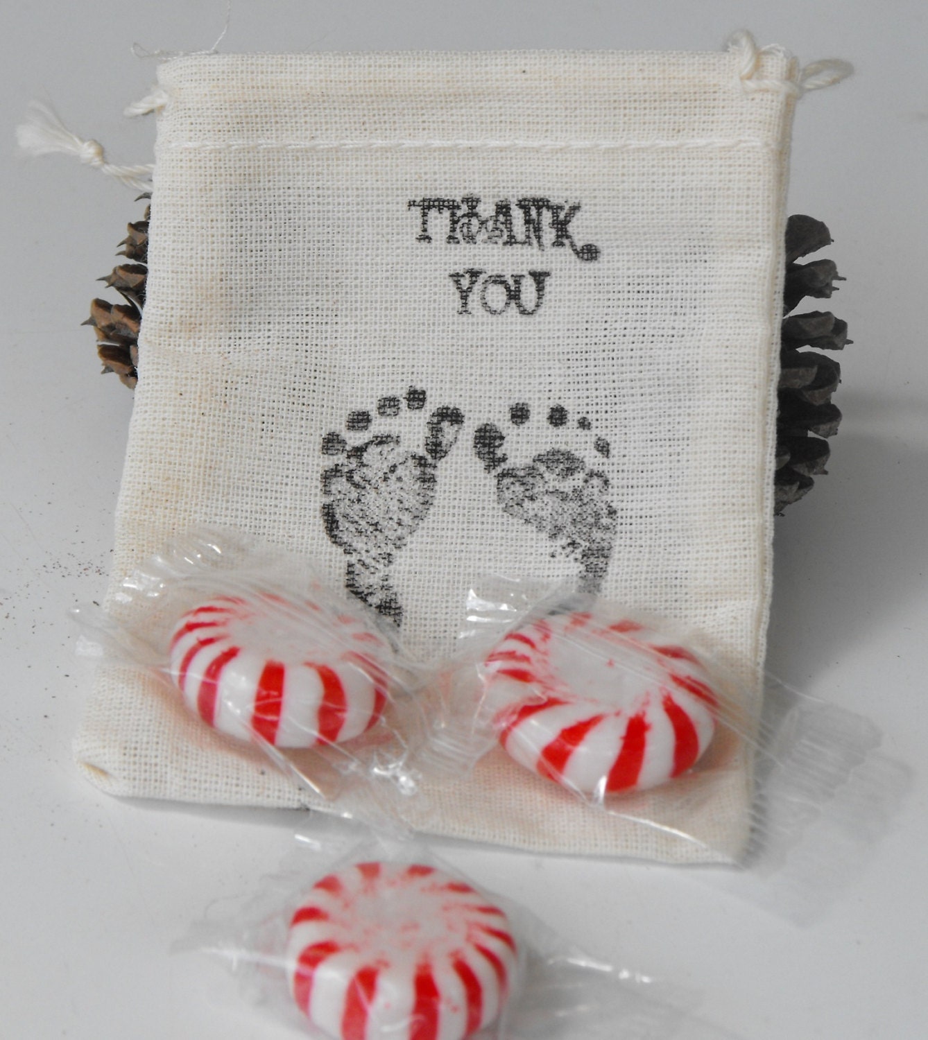 Baby Shower Thank You Favor Bags 25 Baby tiny by OzarkCraftWood