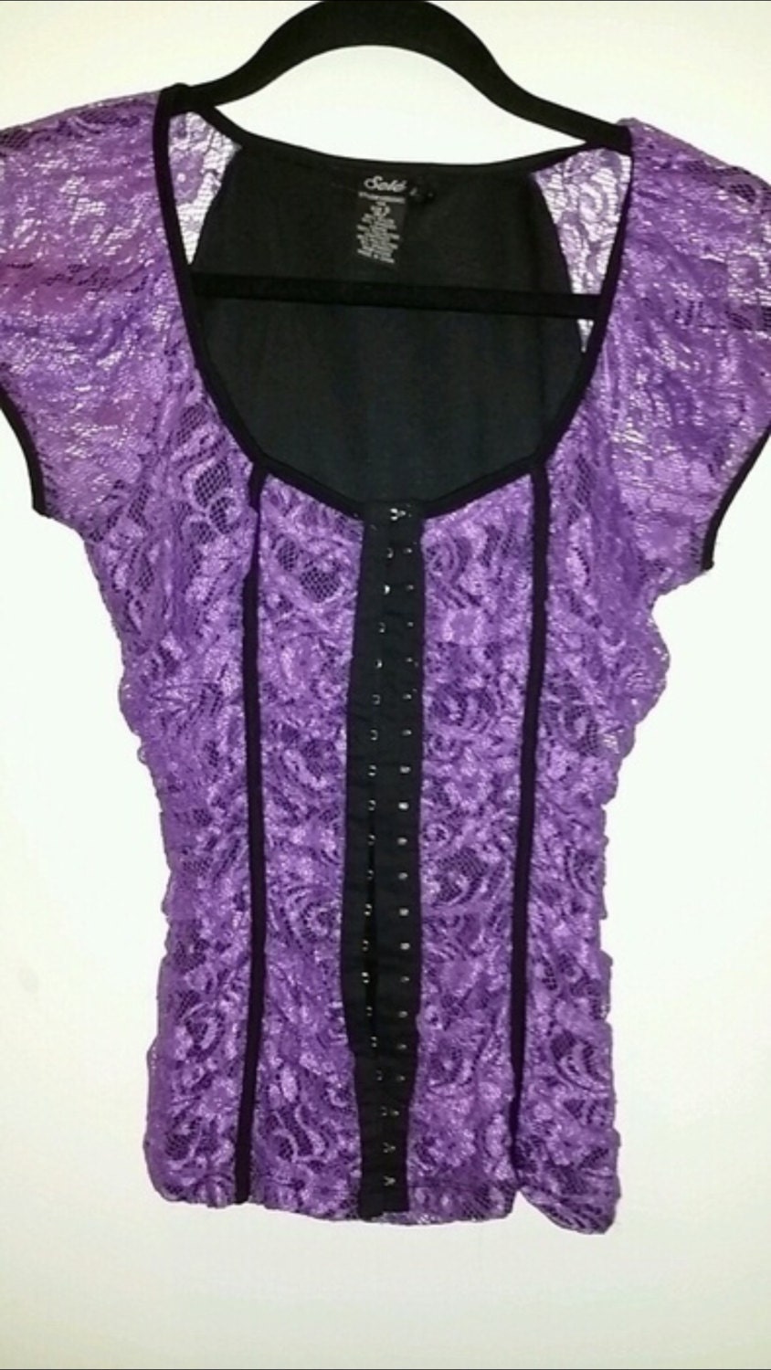 Purple and black Lace Corset top