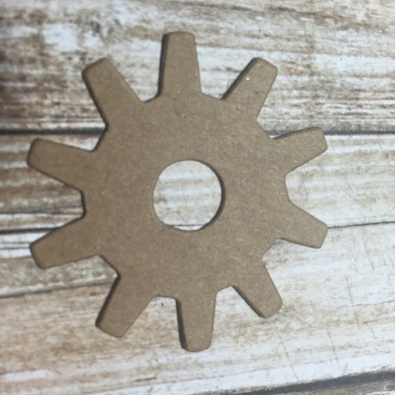Chipboard Gear Cog Die Cut set of 6 Mixed Media by APaperPalette