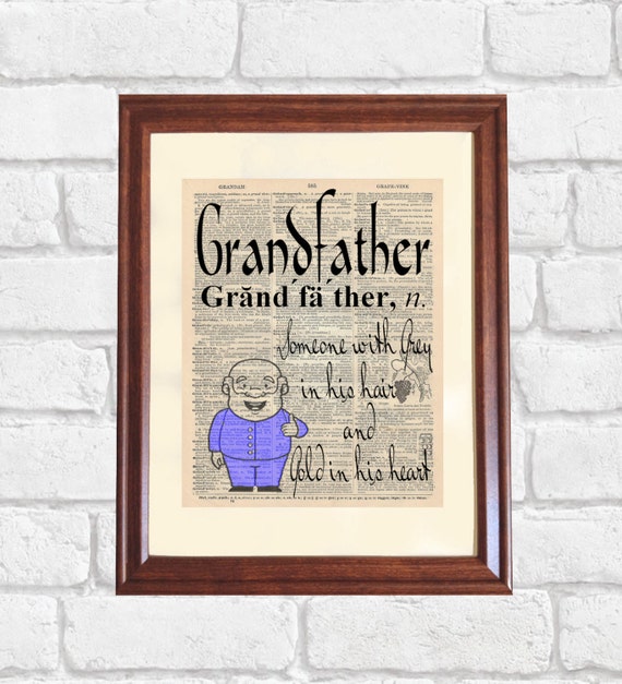 Grandfather Dictionary Print Grandfather Quote by OldBookSmith