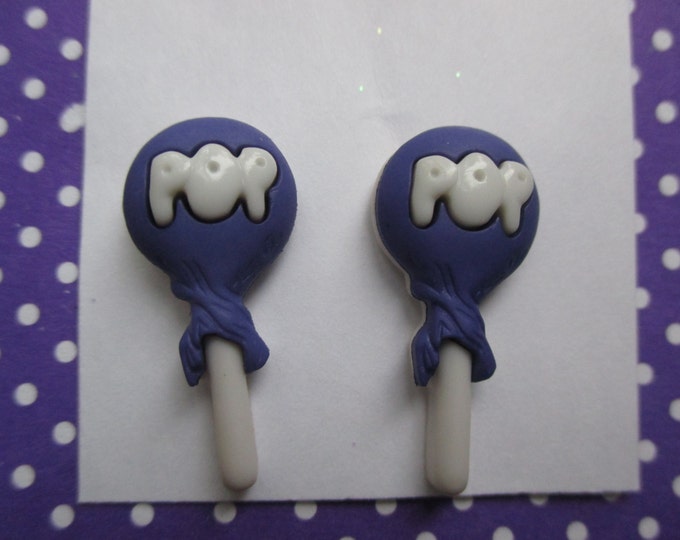 Candy earrings-Tootsie pop studs-Food earrings-kids Posts-Candy jewelry-Candy studs-Tween gifts-novelty earrings-teen jewelry-purple candy