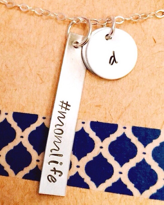 Hashtag Necklace Hashtag Momlife Necklace Hand by UniquelyImprint