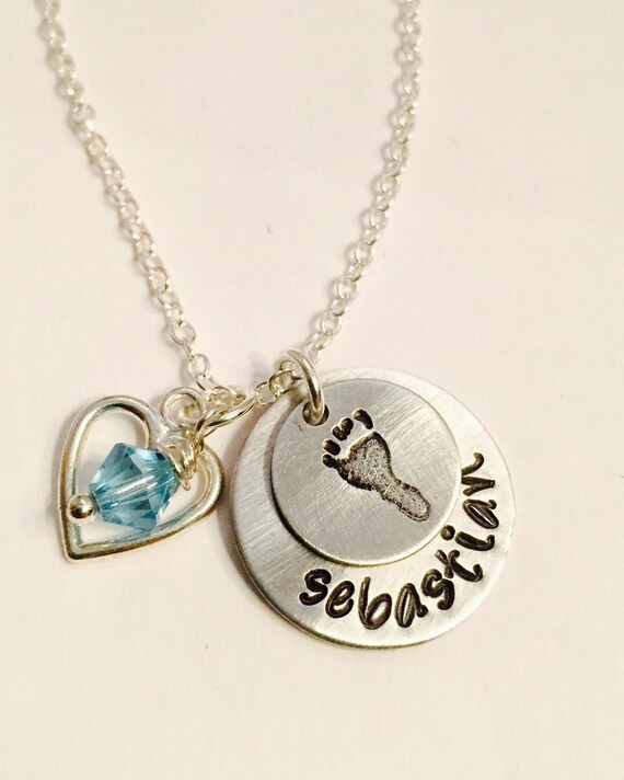 Items similar to Hand Stamped Mother Necklace New Baby, Baby Shower