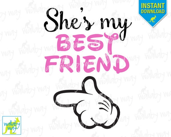 She's My Best Friend Printable Iron On Transfer or Use as