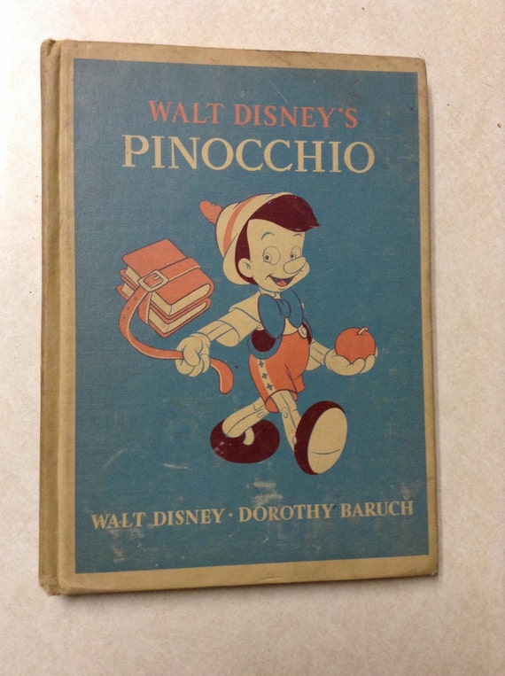 Walt Disney's Pinocchio 1939 Antique Book By BentleyUpcycleShed