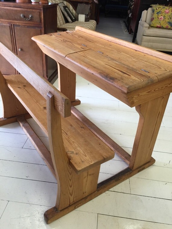 Antique Pine School Kids Desk