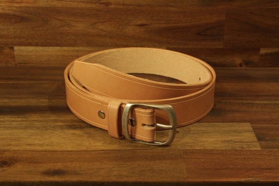 Natural Veg Tanned Leather Belt Vintage Style By Ssleatherdesigns