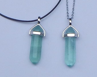Fluorite Crystal Necklace, Green Fluorite Crystal Point Necklace, Green Fluorite Crystal Pendants, Crystal Necklace, Crystal Point Necklace