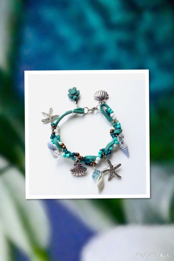 Turquoise waves braided beach charm resort boho by 