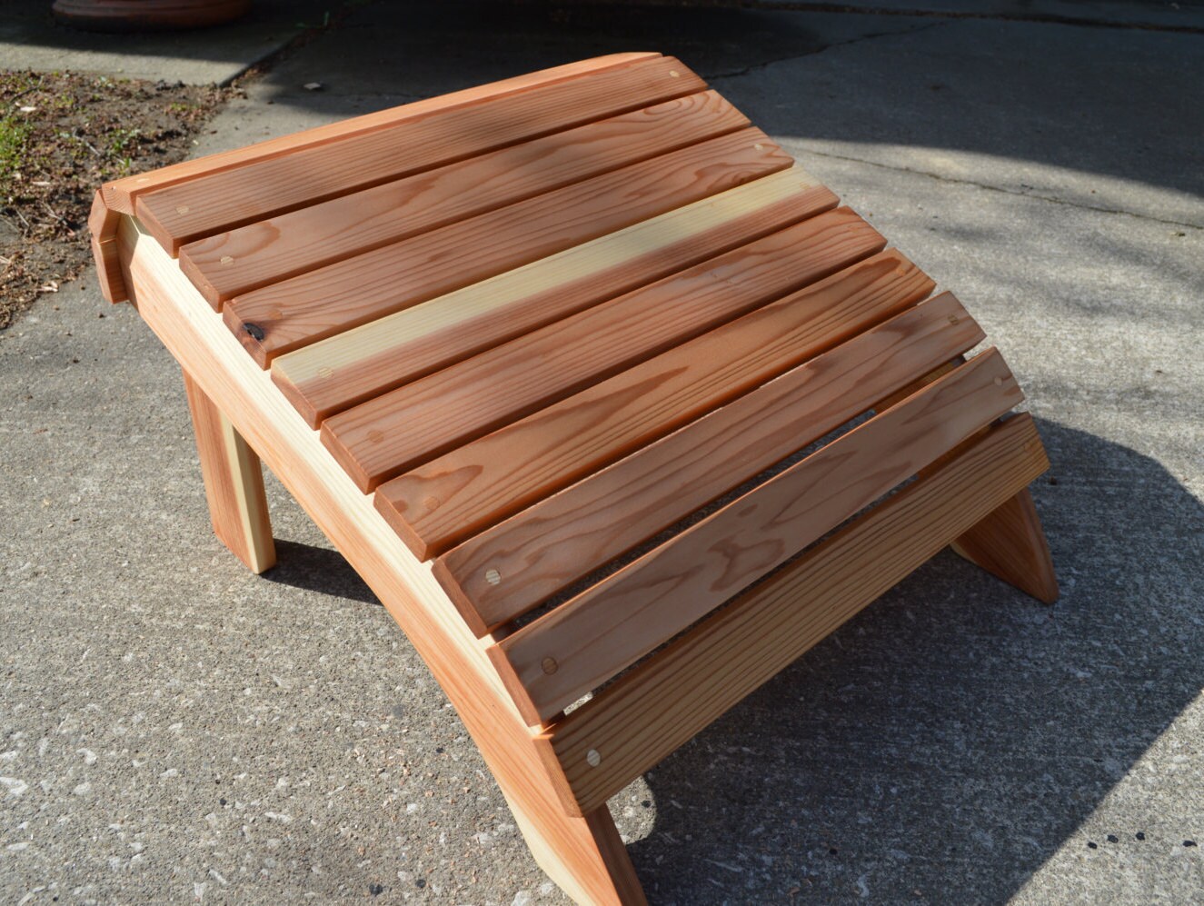 Oversized Adirondack Ottoman / cedar footrest / wood Ottoman