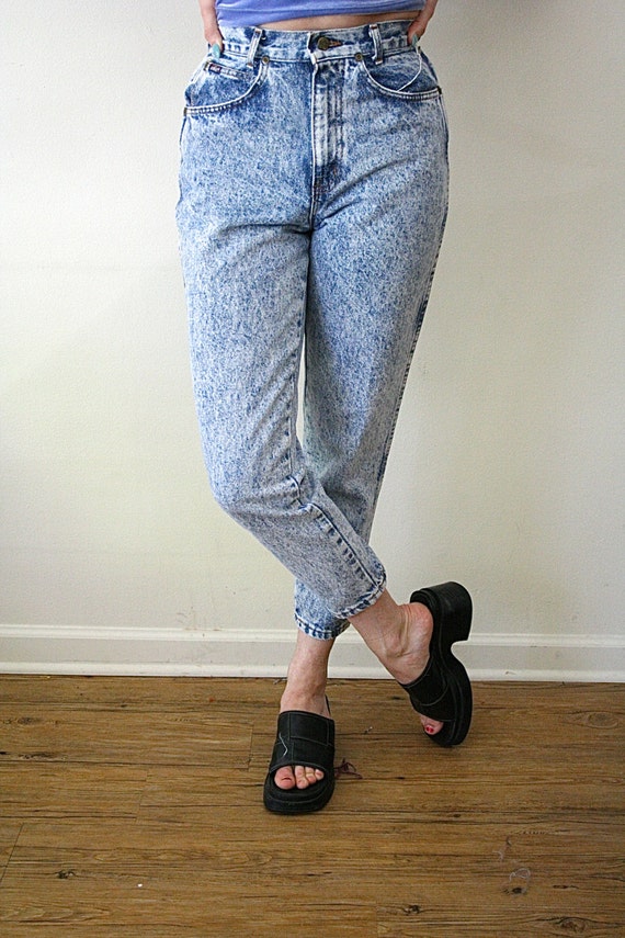 REDUCED 90s High Waisted Jeans Acid Wash Denim by DownHouseVintage